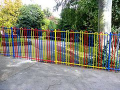 Colour bow-top railings