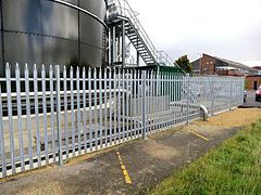 Galvanised steel palisade fence