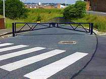 Swing arm road barriers - can be supplied galvanised only or powder coated - to suit road widths up to 10 metres