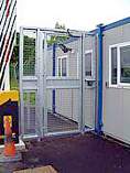 Galvanised mesh in-filled access gate with key pad access - gate secured with a magnetic lock