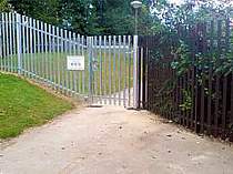 Single leaf galvanised palisade access gate