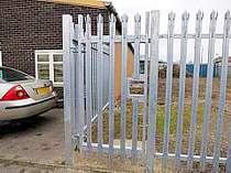 Single leaf galvanised palisade access gate