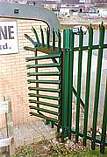 Palisade wall end quadrant fence panel