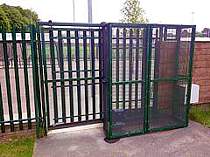 Sliding gate safety cage