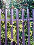 Brown powder coated W profile palisade fence pales with rounded tops