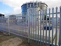 2000mm high galvanised steel palisade fencing with triple pointed tops