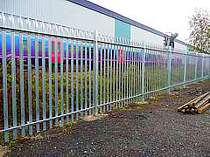 2400mm high galvanised steel palisade fencing with triple pointed tops