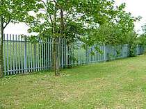 Galvanised steel palisade fencing - palisade pales have rounded tops