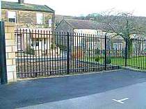 Powder coated vertical bar railings with ball tops