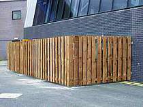 Re-cycling bin wood screen fence